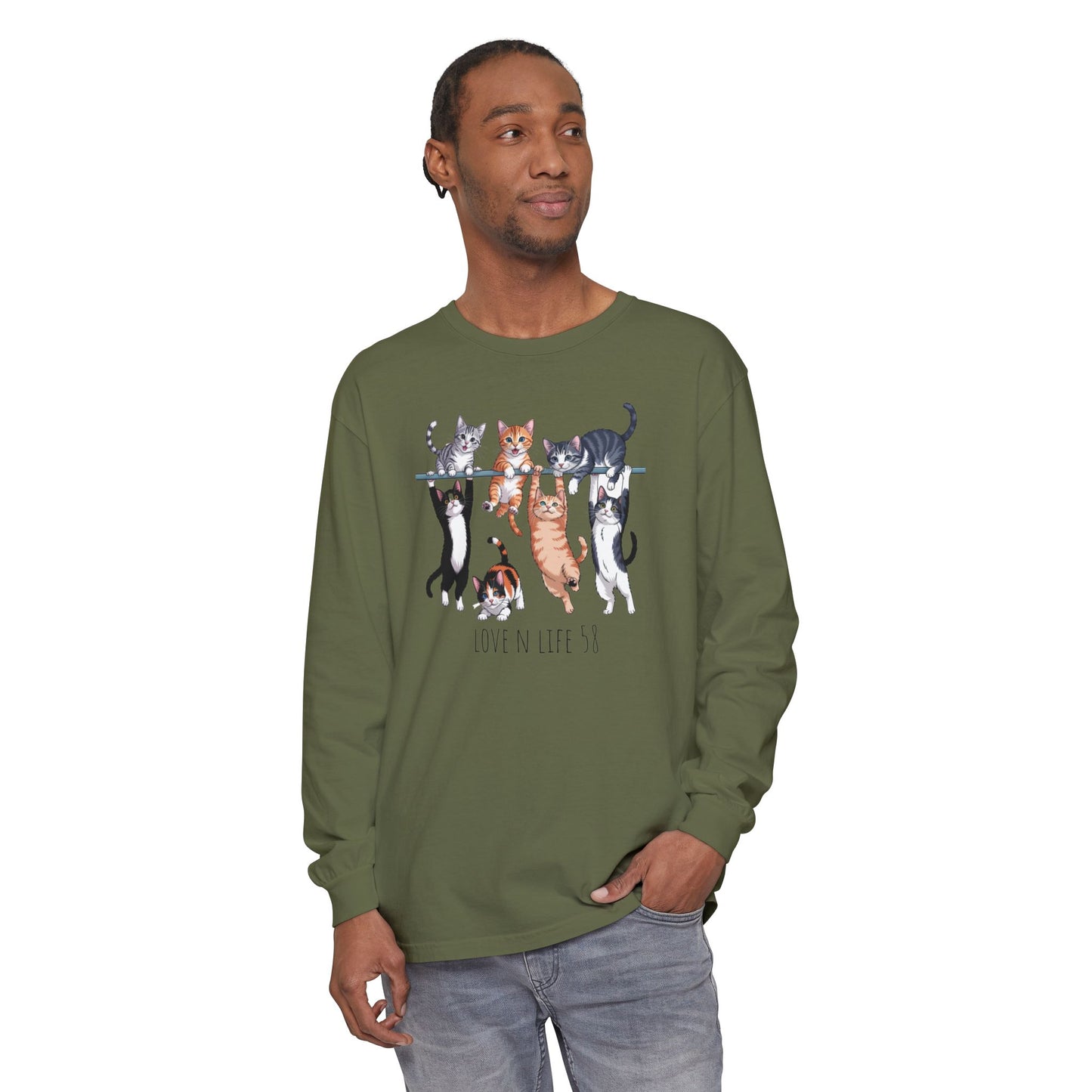 Cat Lovers Tee Long Sleeve - Comfort Colors