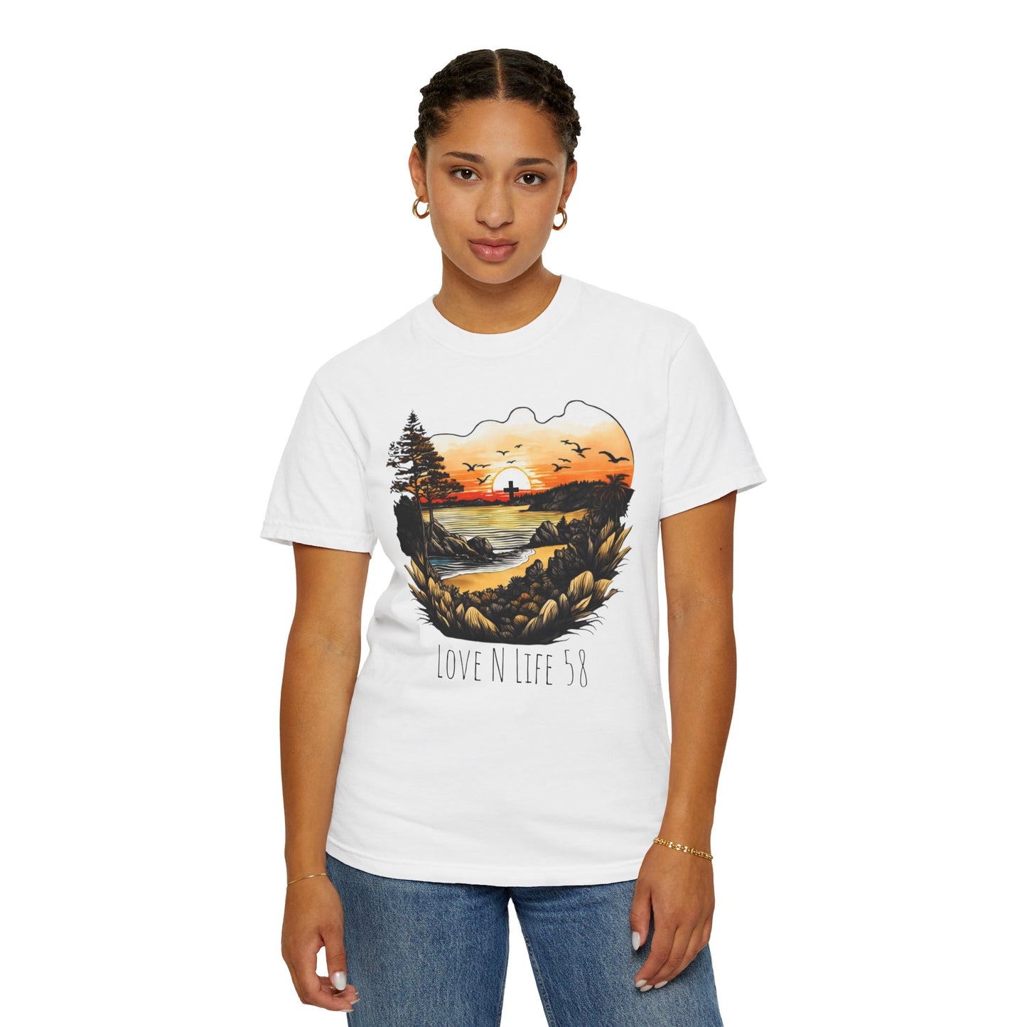 Love N Life Sunset Cross Tee