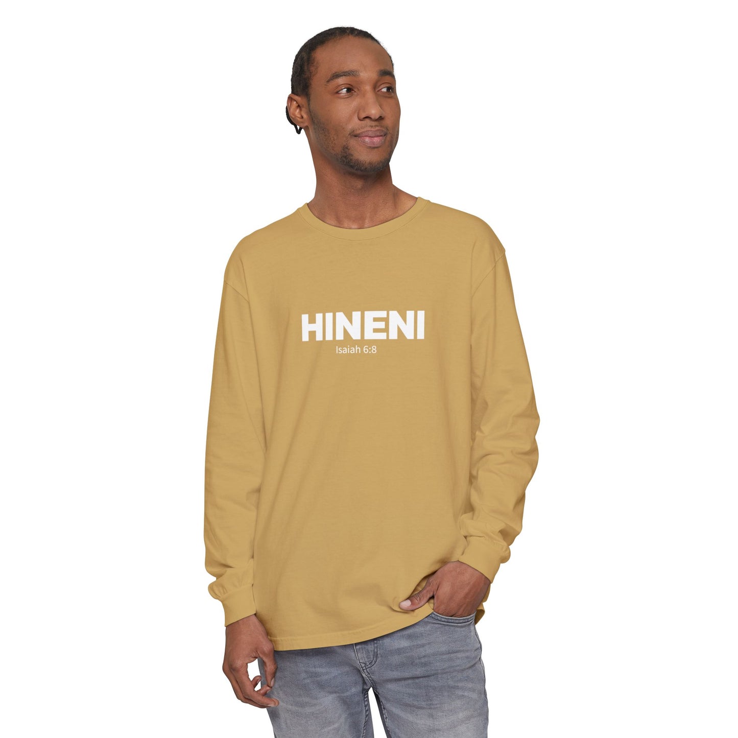 HINENI Isaiah 6: 8 Long Sleeve T-Shirt - Comfort Colors