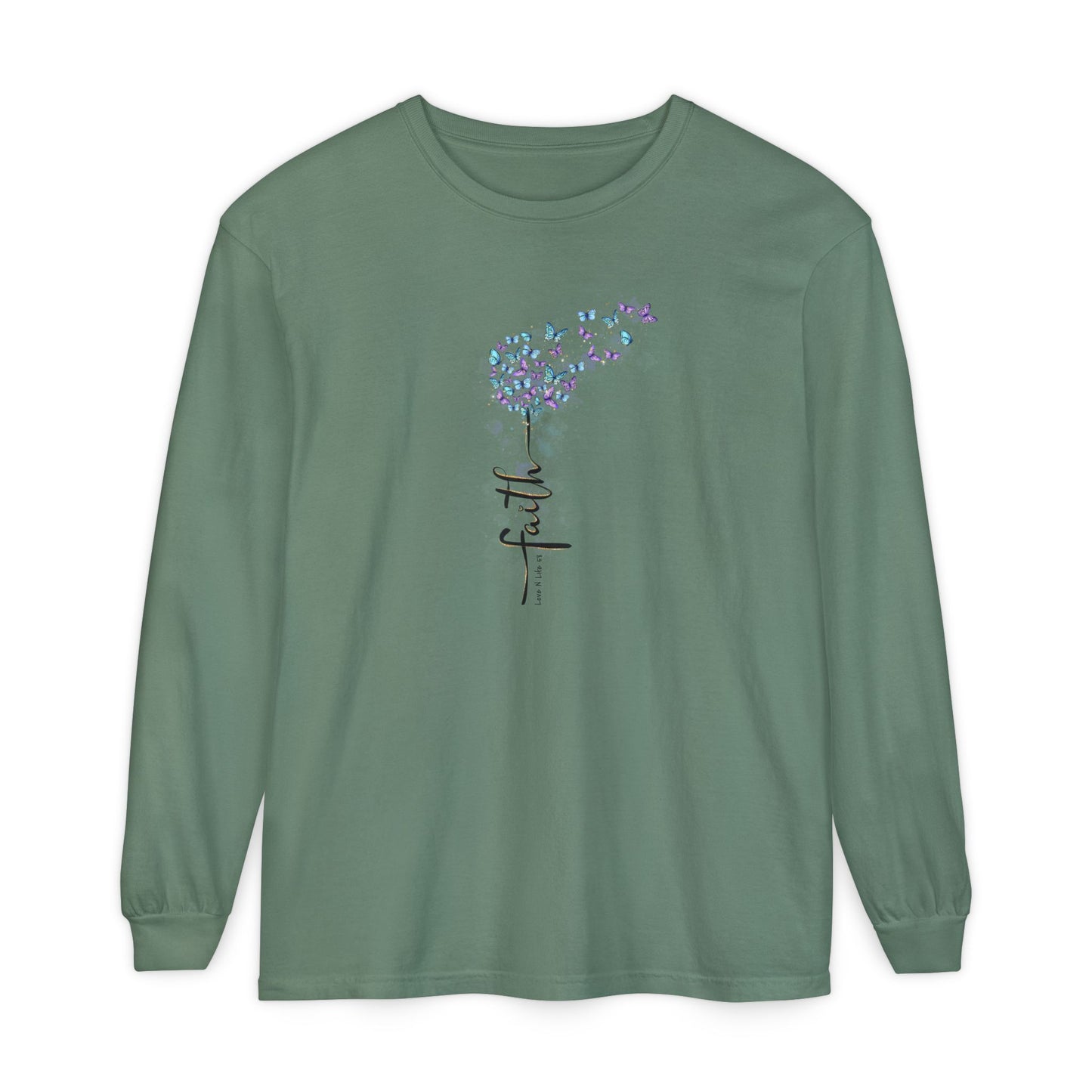 Faith Butterflies - Comfort Colors Long Sleeve