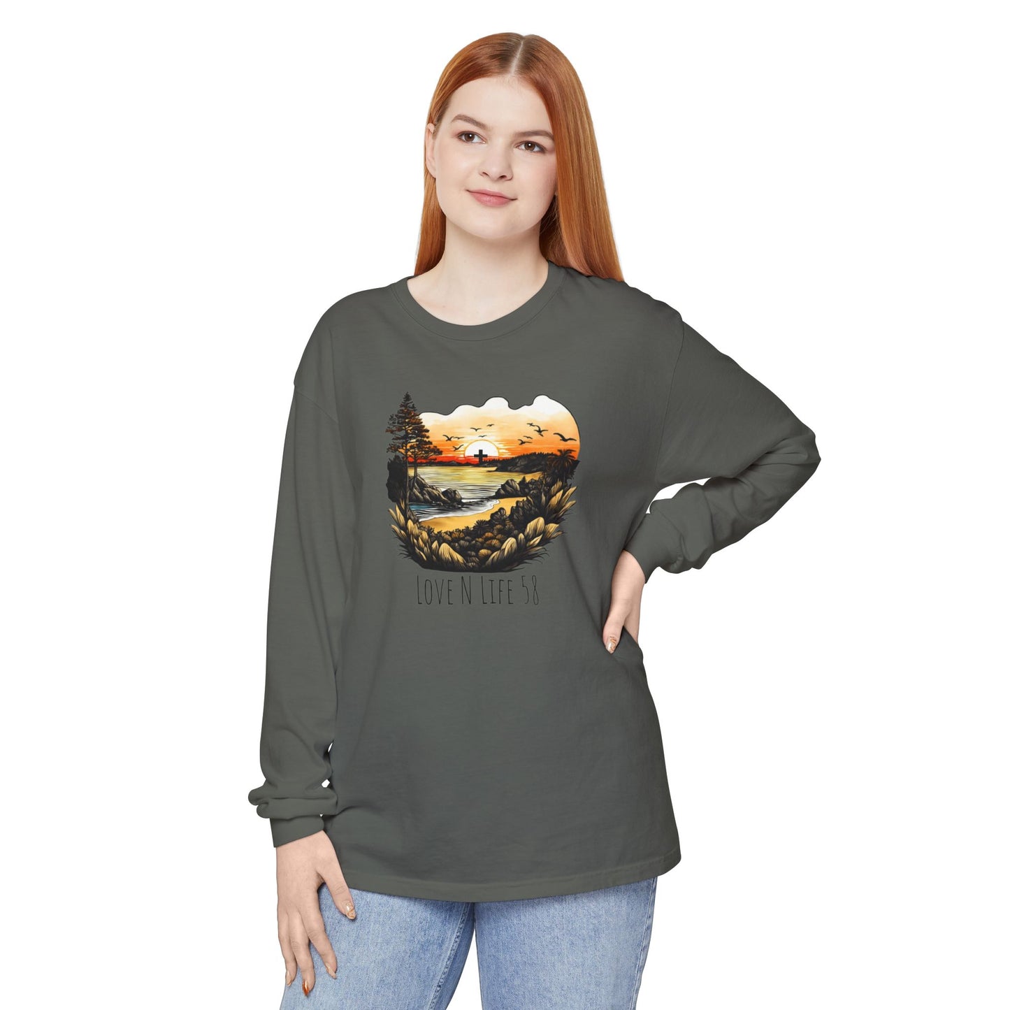 Sunset Cross - Comfort Colors Long Sleeve