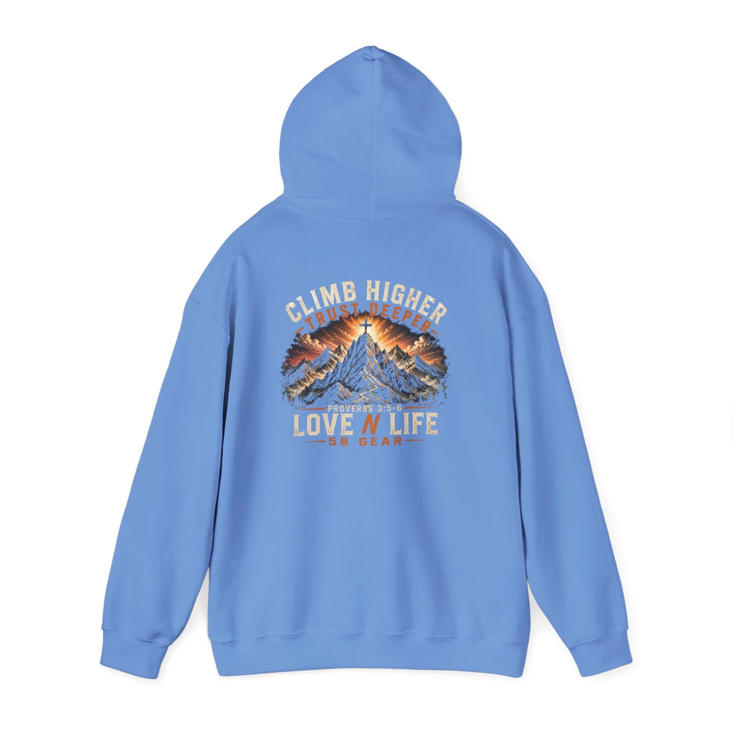 Mountain Climbing Hoodie — "Climb Higher, Trust Deeper" Adventure Pullover