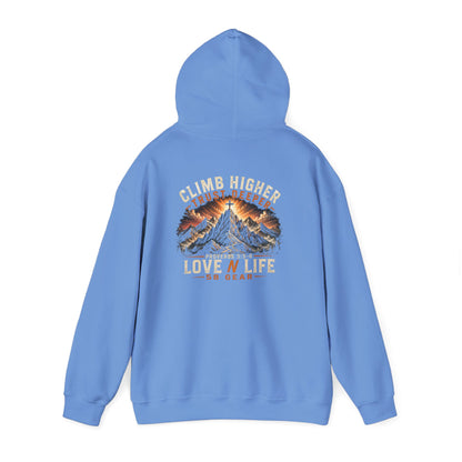 Mountain Climbing Hoodie — "Climb Higher, Trust Deeper" Adventure Pullover