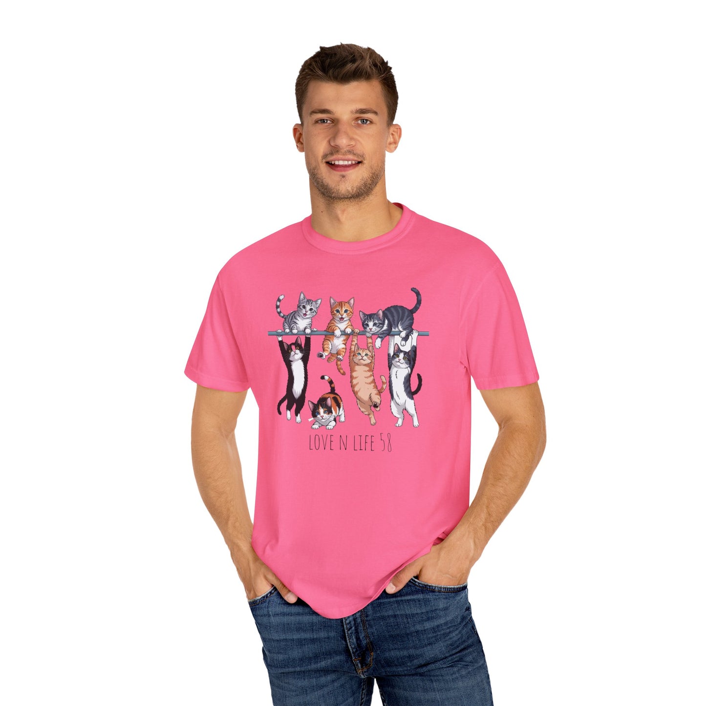 Cat Lover Love N Life 58 Tee - Comfort Colors