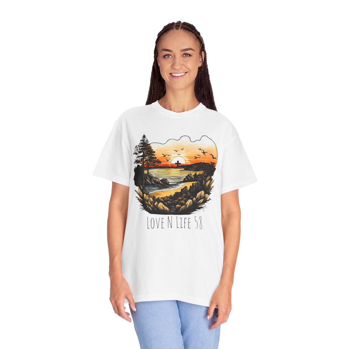 Love N Life Sunset Cross Tee - Color Comforts