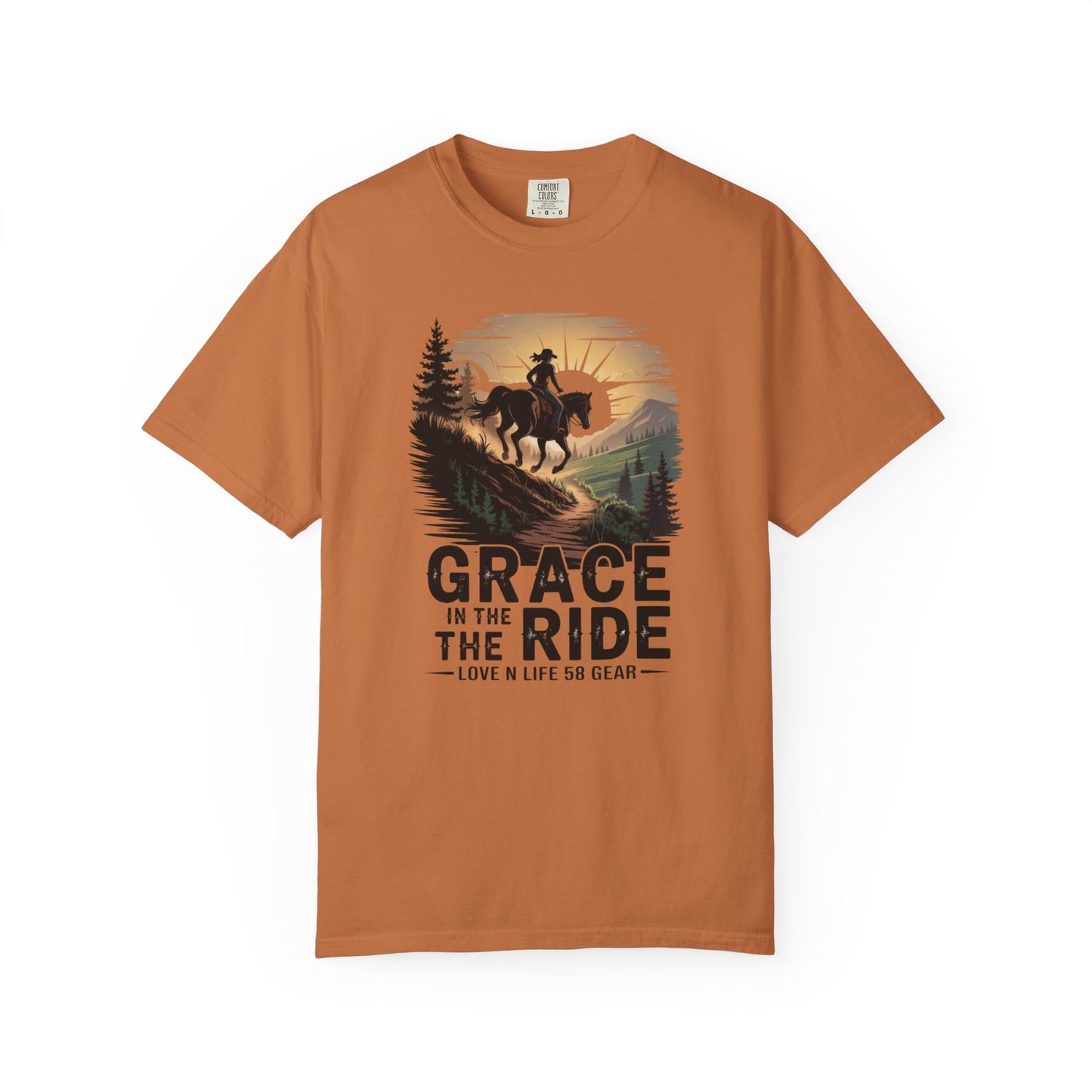 Grace In The Ride Cowgirl Short Sleeve Tee — Western Horseback