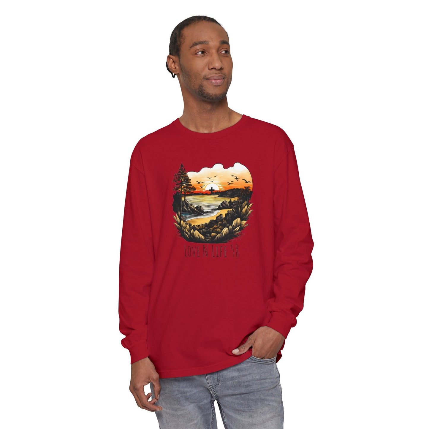 Sunset Cross - Comfort Colors Long Sleeve