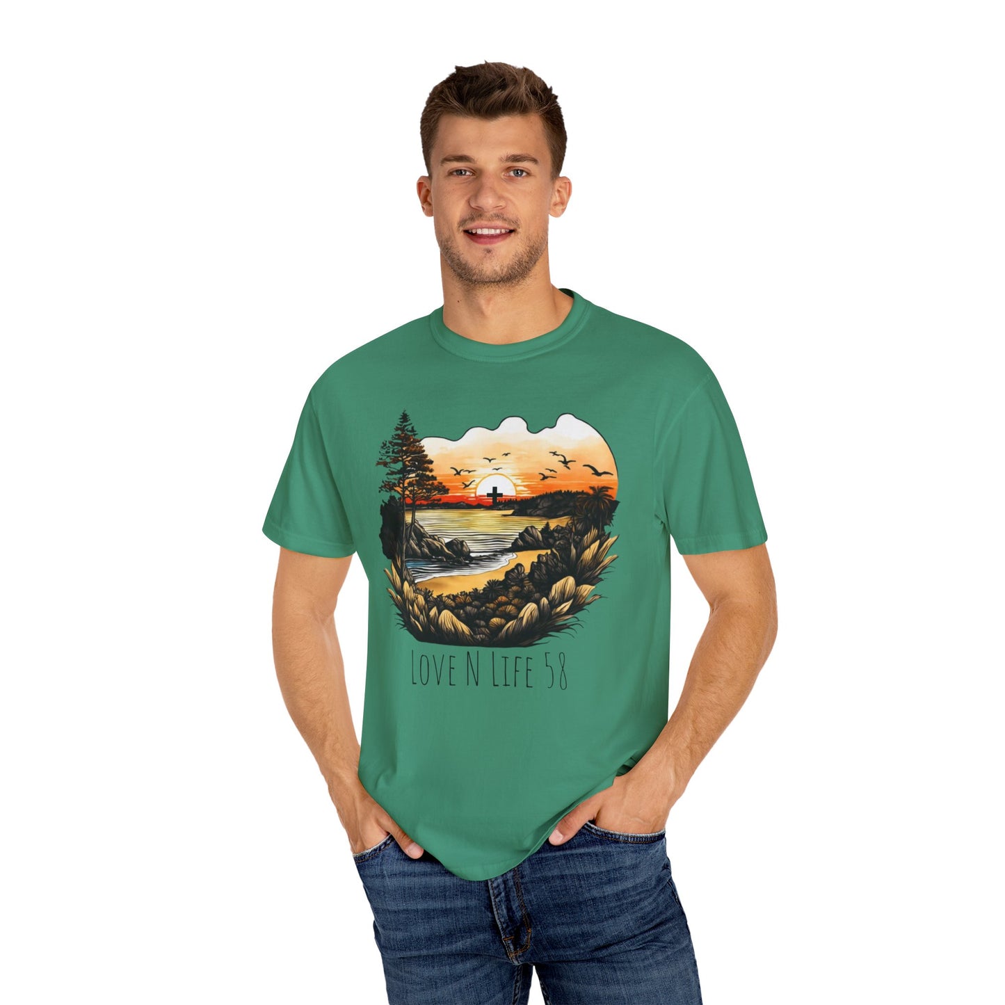 Love N Life Sunset Cross Tee - Color Comforts