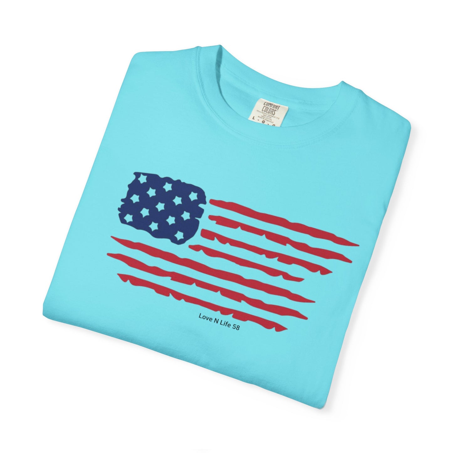 Patriotic Flag Love USA Tee - Comfort Colors