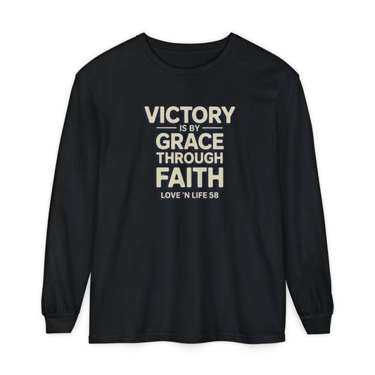 Victory By Grace - Comfort Colors Long Sleeve