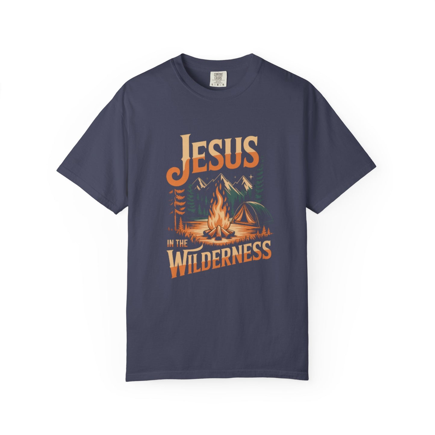 Jesus in the Wilderness Short Sleeve Tee — Faith Camping Graphic Tee