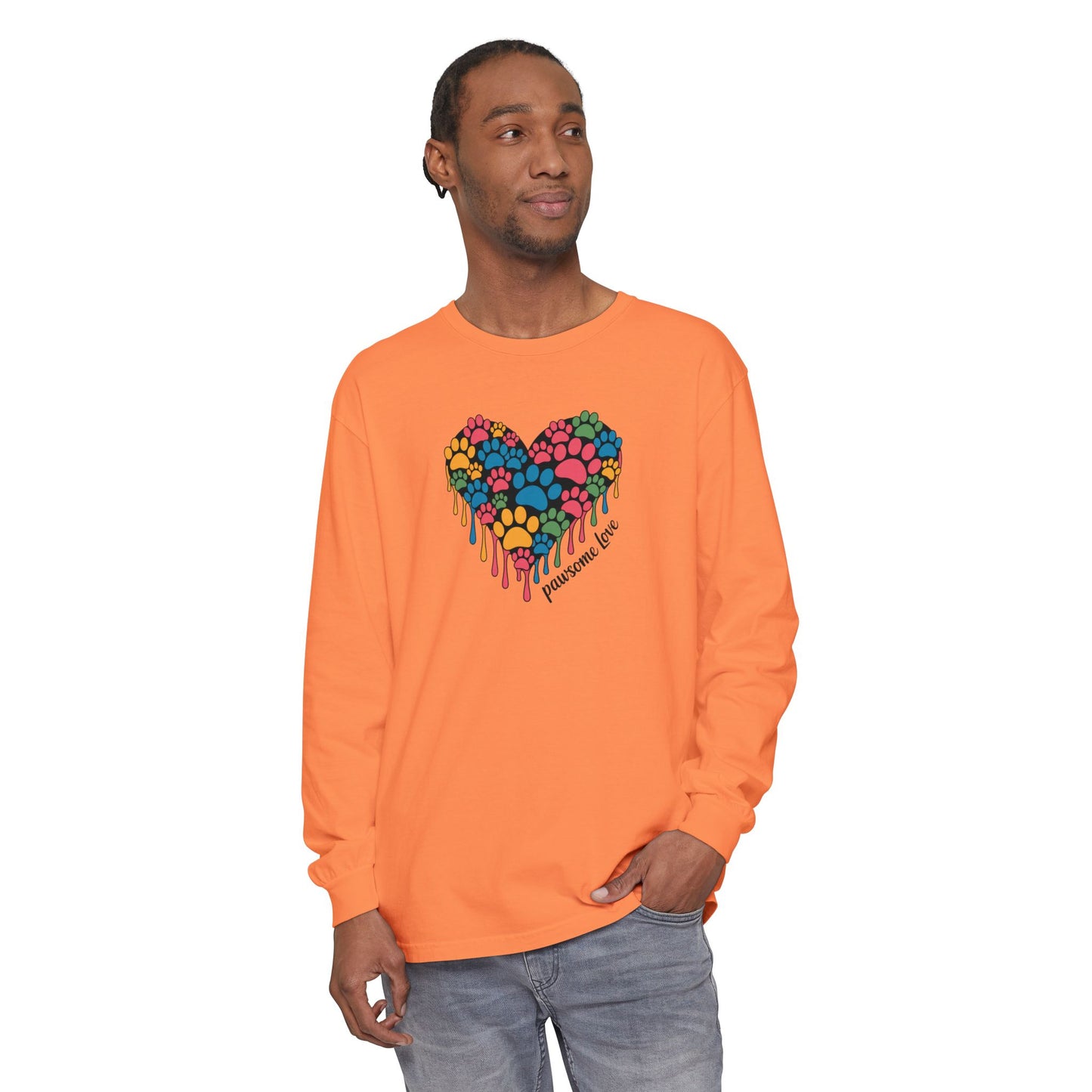 Pawsome Love Tee - Comfort Colors long sleeve