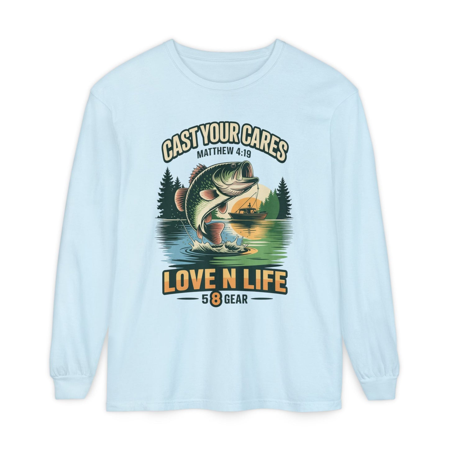 "Cast Your Cares" Mathew 4:19 Long Sleeve Unisex Tee