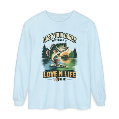 "Cast Your Cares" Mathew 4:19 Long Sleeve Unisex Tee
