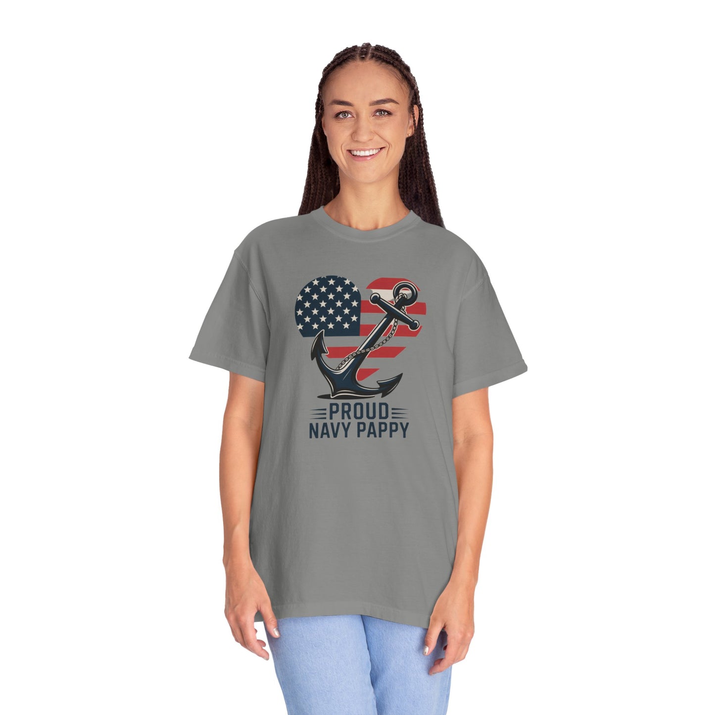 Proud Navy Pappy Tee - Comfort Colors 1717