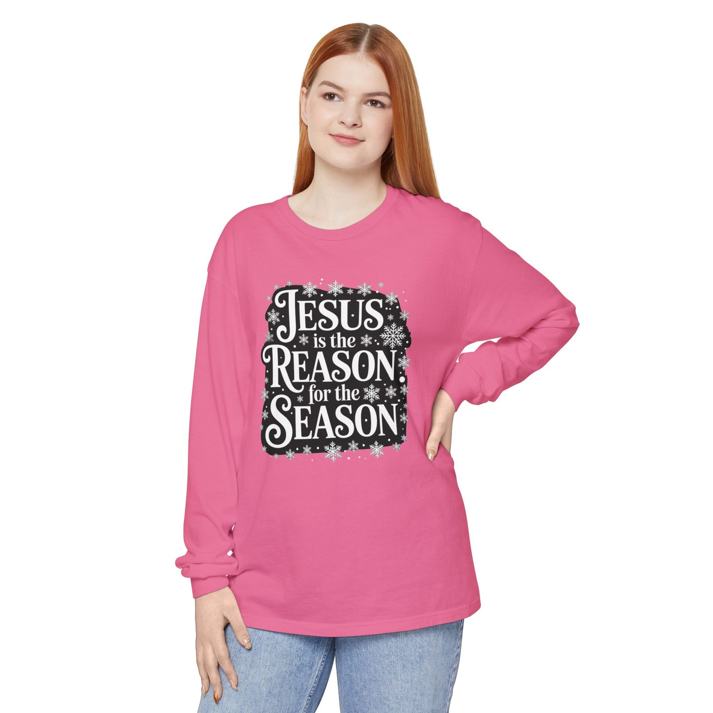 “Jesus is the Reason” Tee - Comfort Colors Long Sleeve