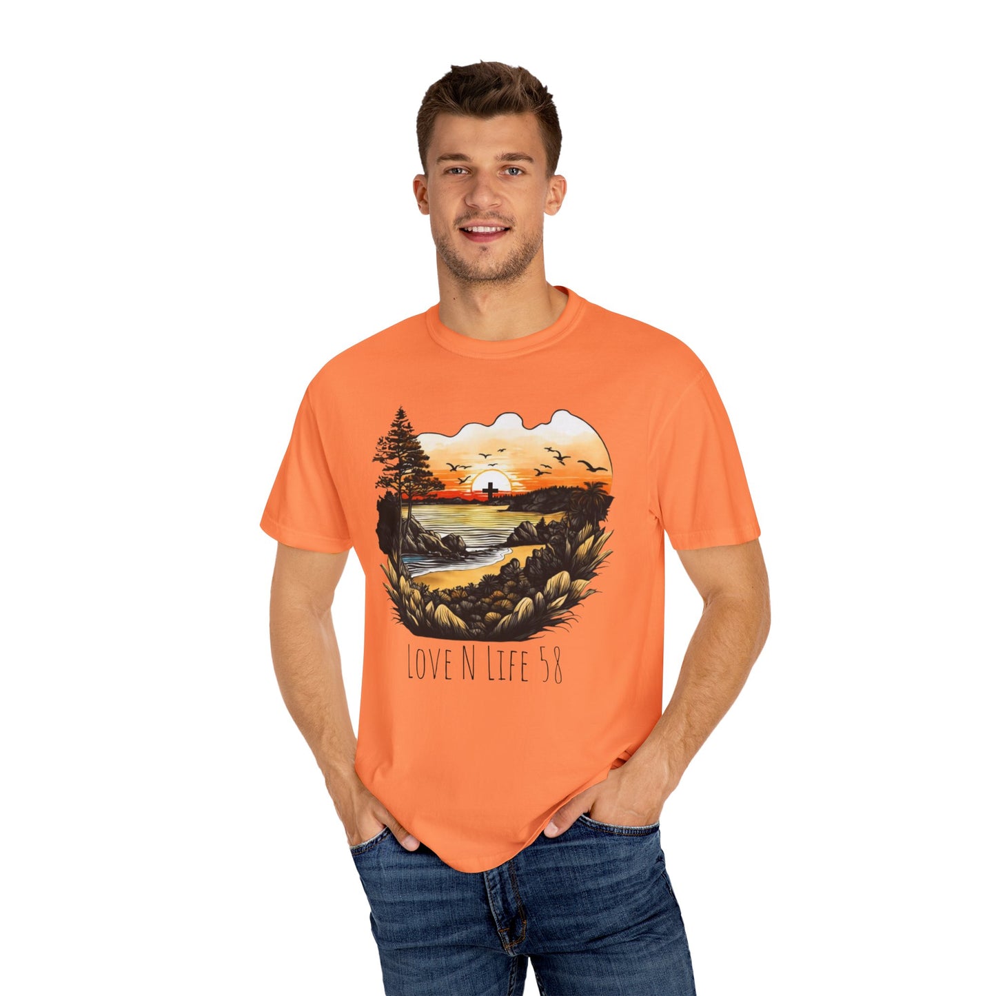 Love N Life Sunset Cross Tee - Color Comforts