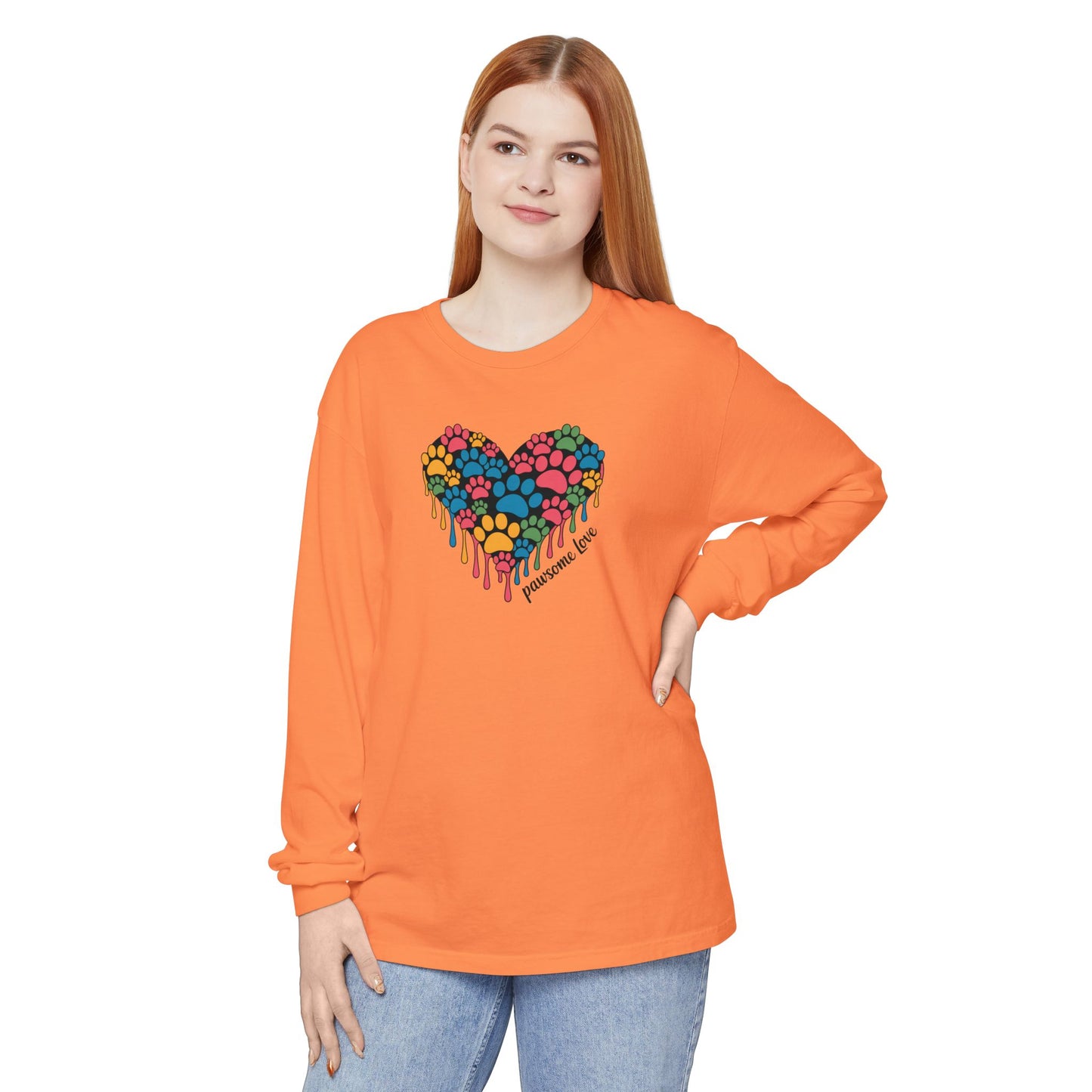 Pawsome Love Tee - Comfort Colors long sleeve