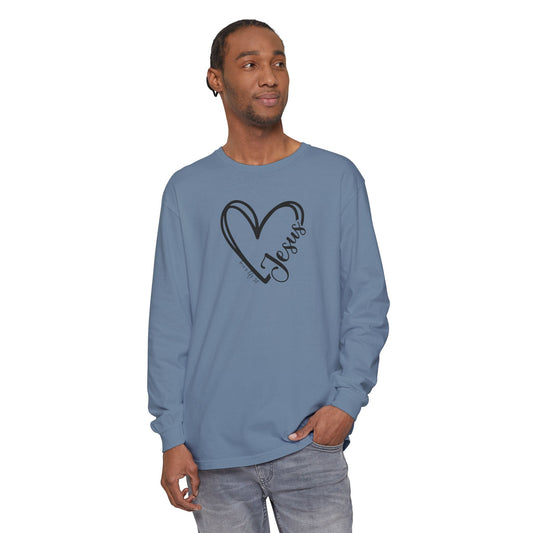 Jesus Heart Tee - Comfort Colors Long Sleeve