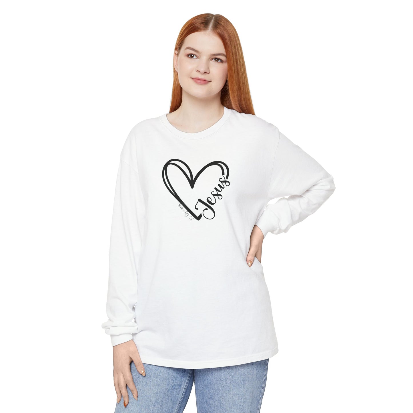 Jesus Heart Tee - Comfort Colors Long Sleeve