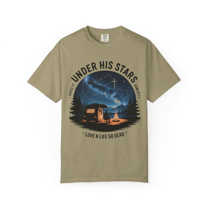 Under His Stars Short Sleeve Camping RV Tee