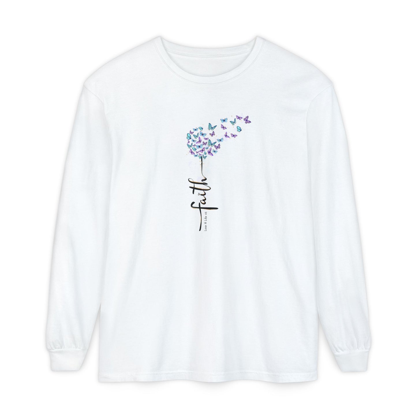 Faith Butterflies - Comfort Colors Long Sleeve