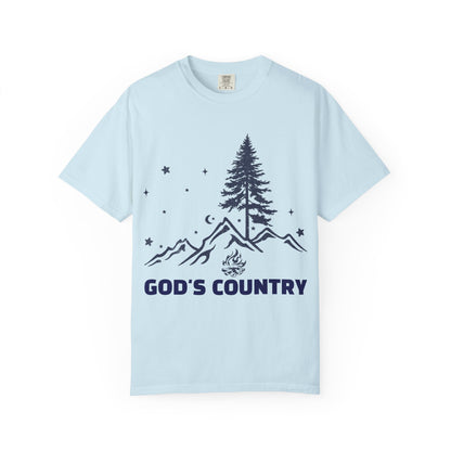 God’s Country Mountain Short Sleeve Tee — Outdoor Christian Graphic Tee