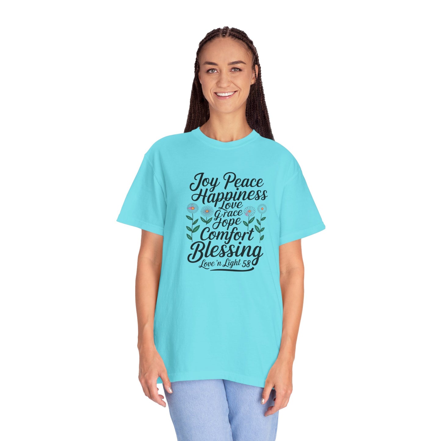 Joy Happiness and Love Tee - Comfort Colors