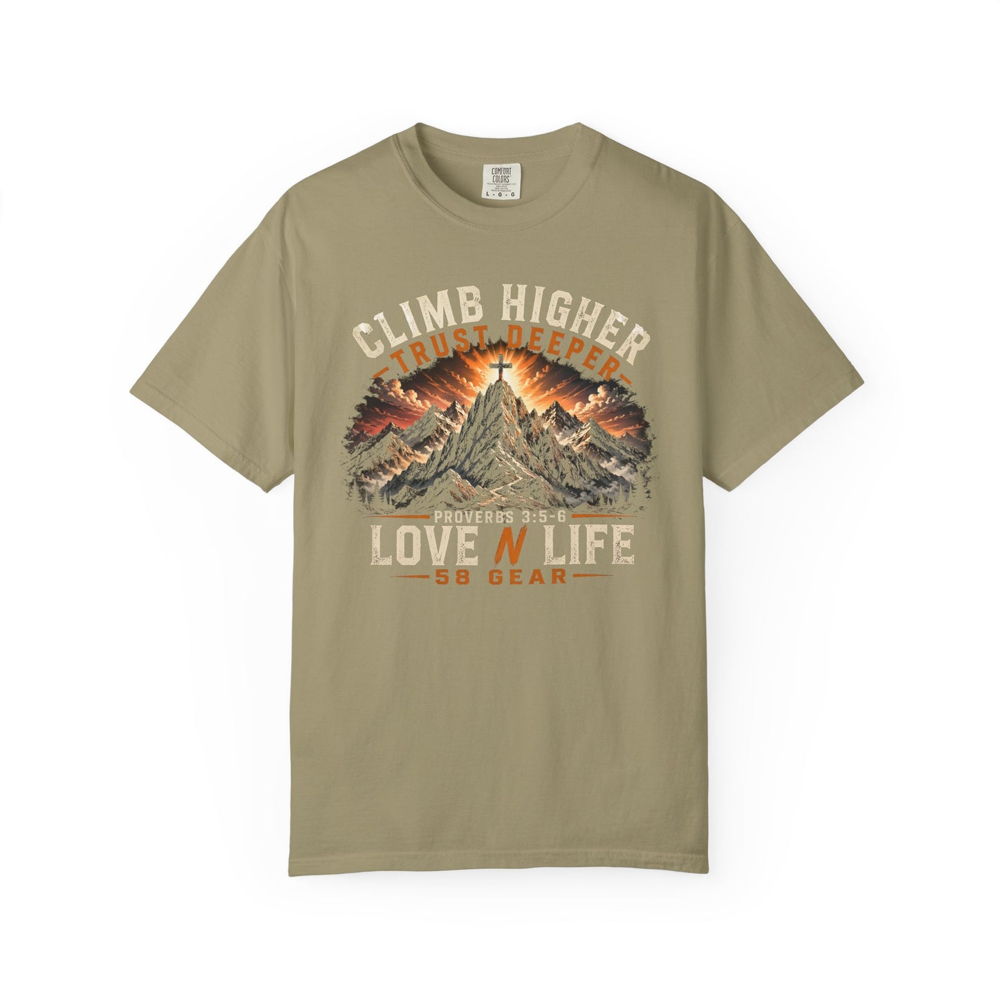 Climb Higher Trust Deeper Proverbs 3:5-6 Short Sleeve Tee