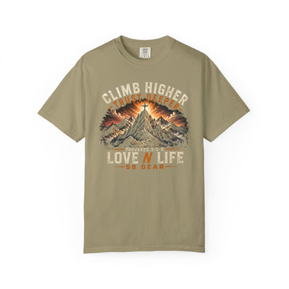 Climb Higher Trust Deeper Proverbs 3:5-6 Short Sleeve Tee