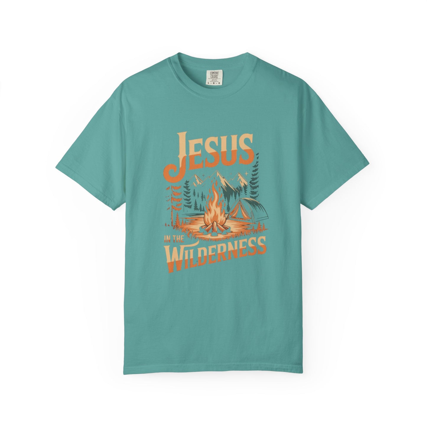 Jesus in the Wilderness Short Sleeve Tee — Faith Camping Graphic Tee