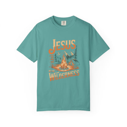 Jesus in the Wilderness Short Sleeve Tee — Faith Camping Graphic Tee