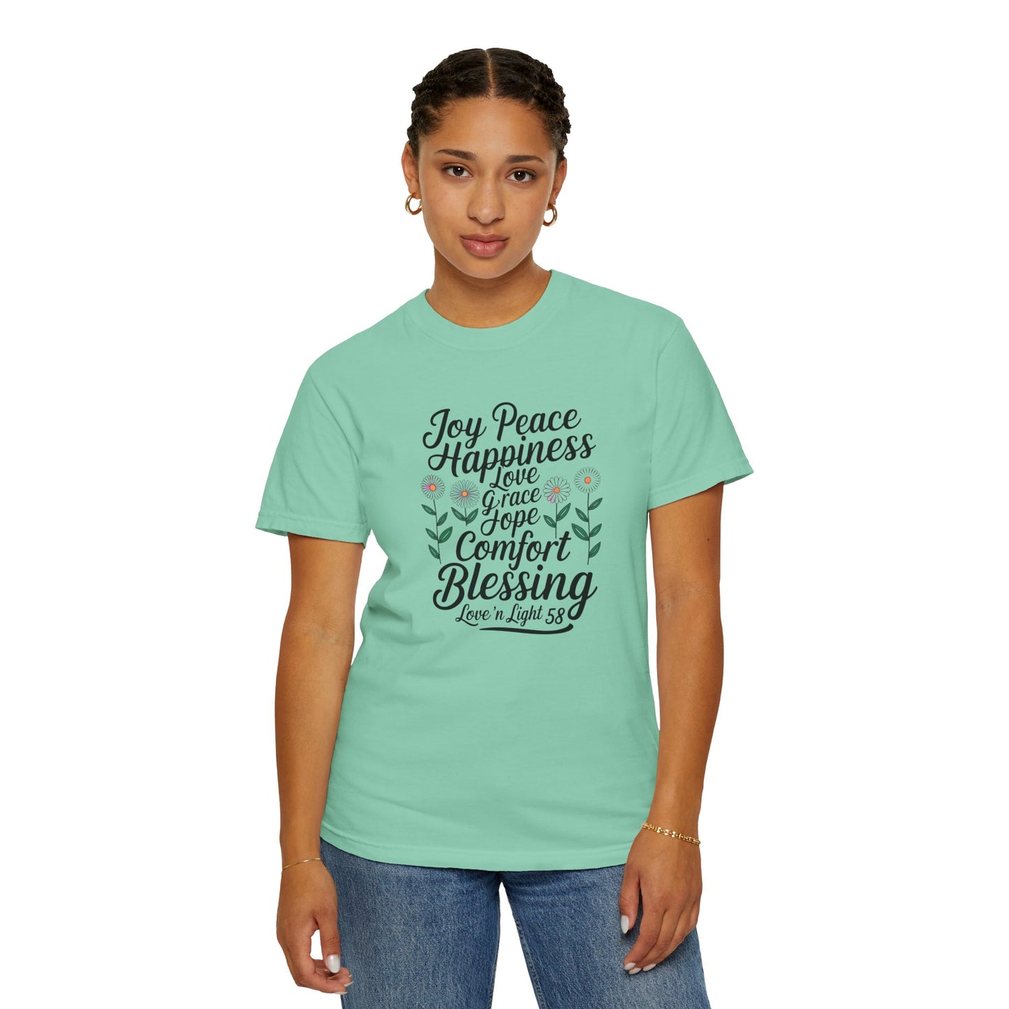 Joy Happiness and Love Tee - Comfort Colors