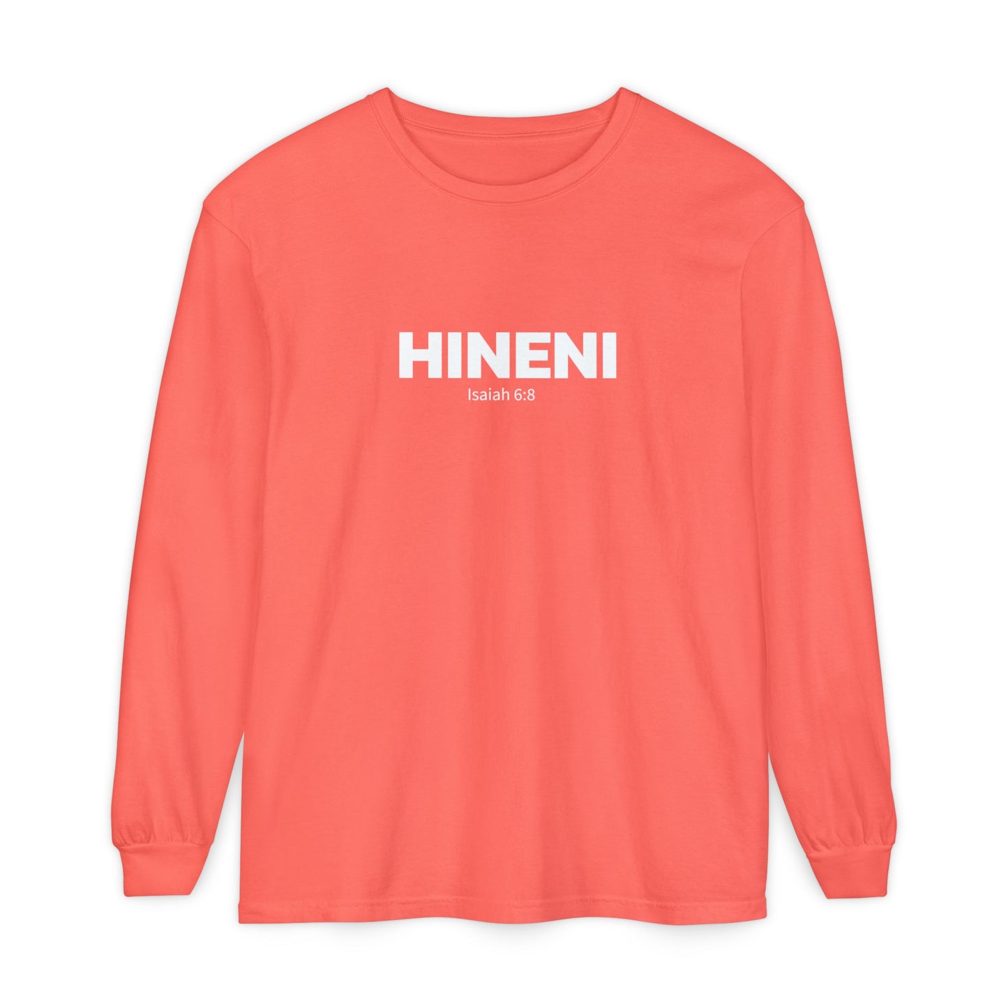 HINENI Isaiah 6: 8 Long Sleeve T-Shirt - Comfort Colors