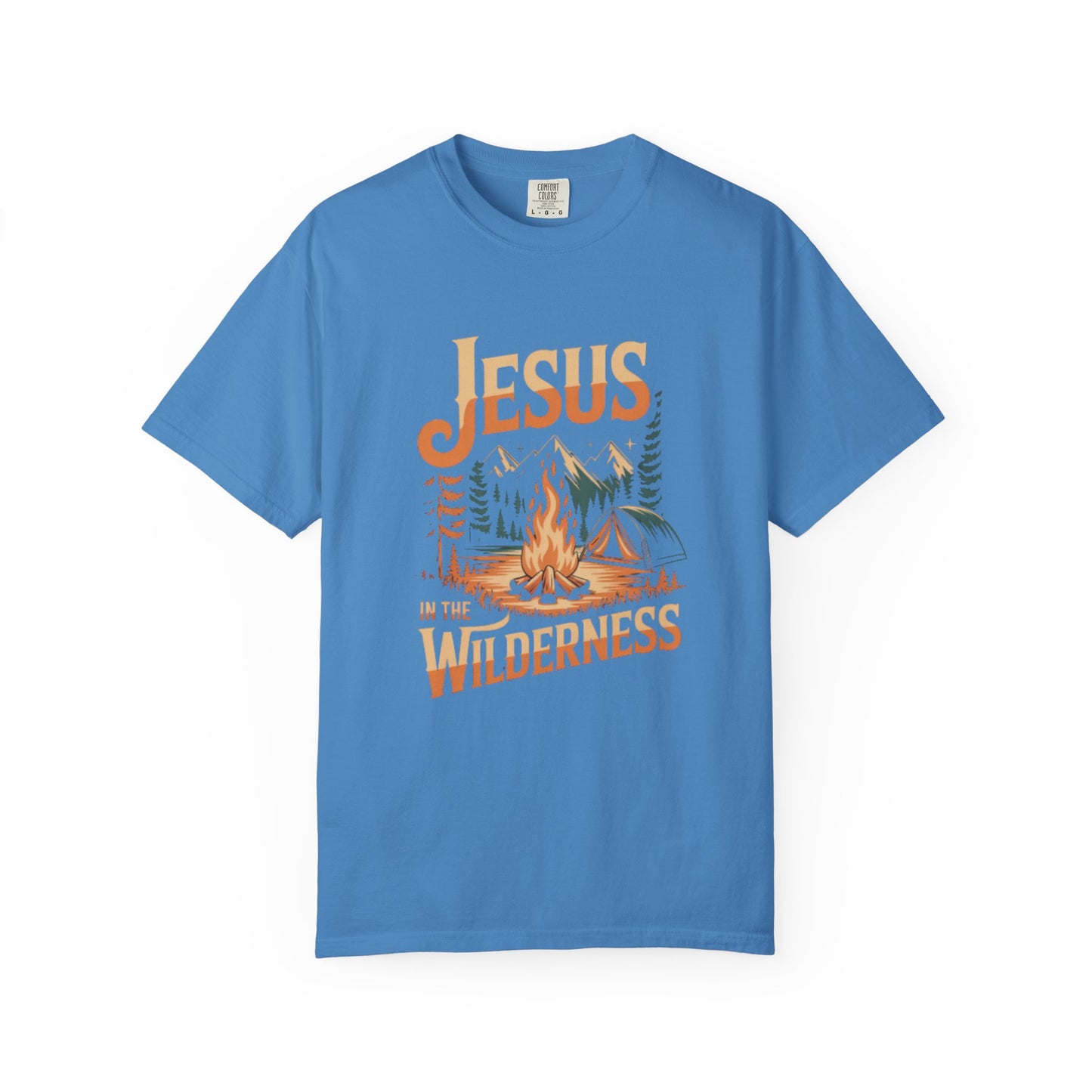 Jesus in the Wilderness Short Sleeve Tee — Faith Camping Graphic Tee