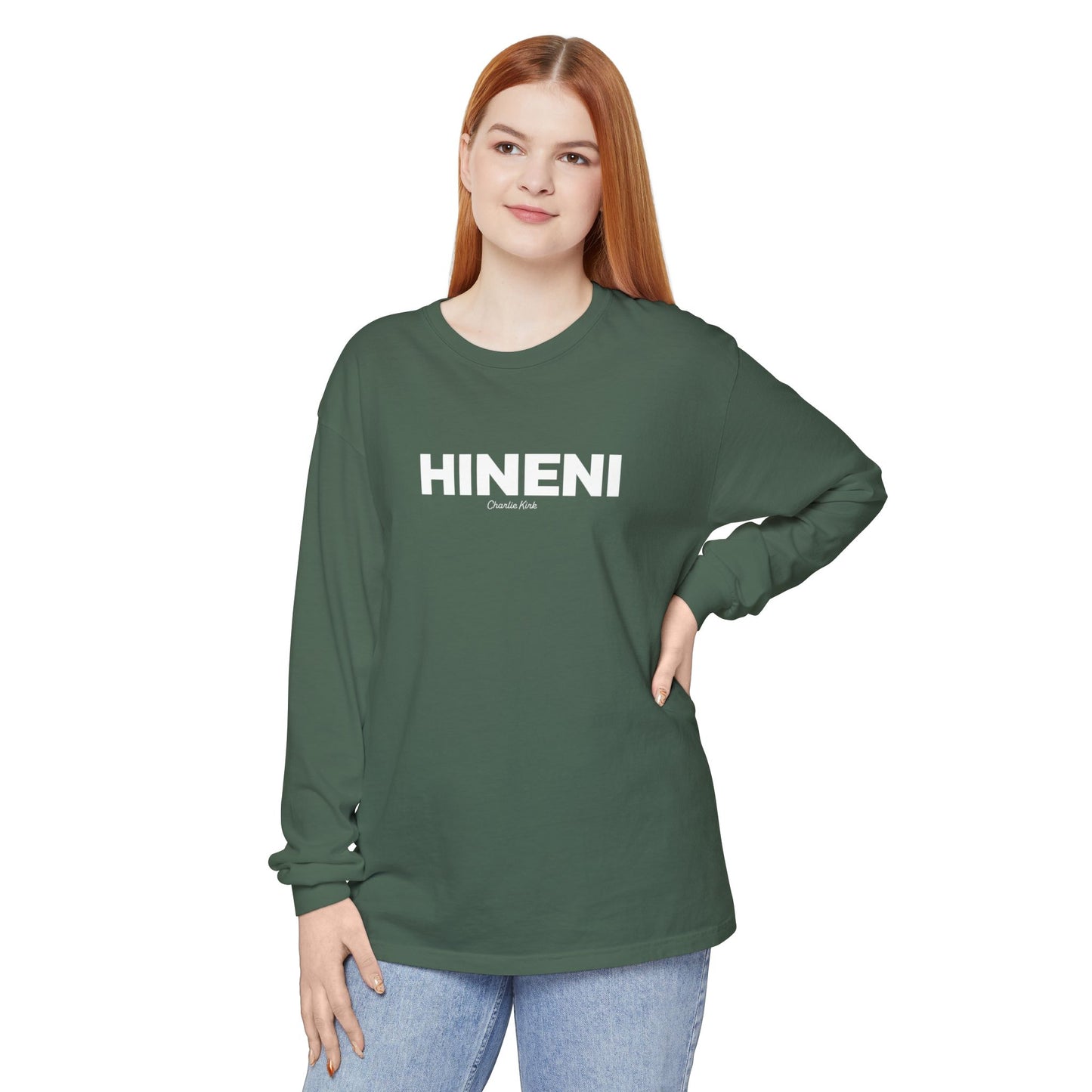 Hineni Charlie Kirk Here I am Lord Long Sleeve Tee - Comfort Colors