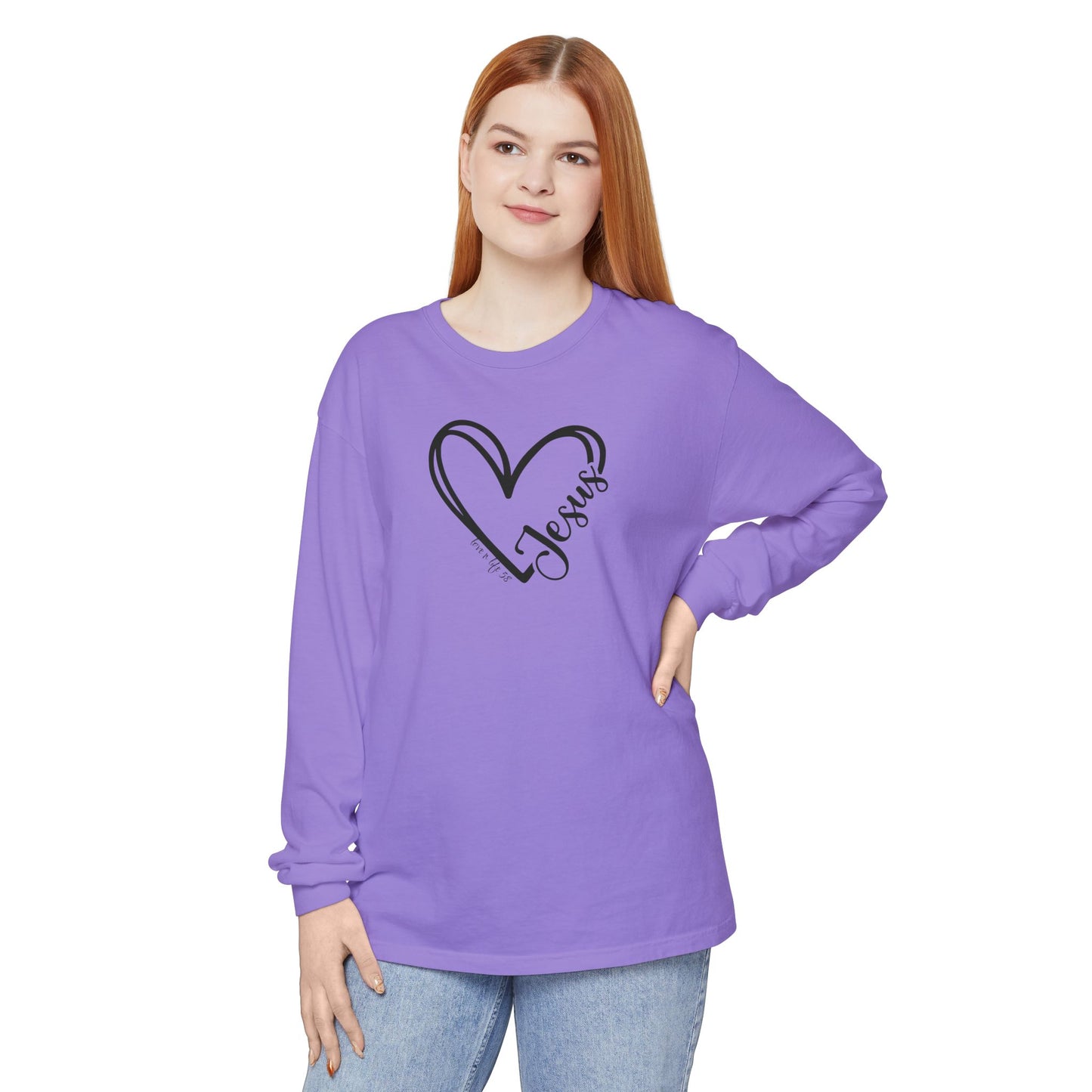Jesus Heart Tee - Comfort Colors Long Sleeve