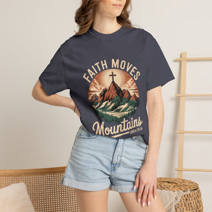 Faith Moves Mountains Short Sleeve Tee — Christian Mountain