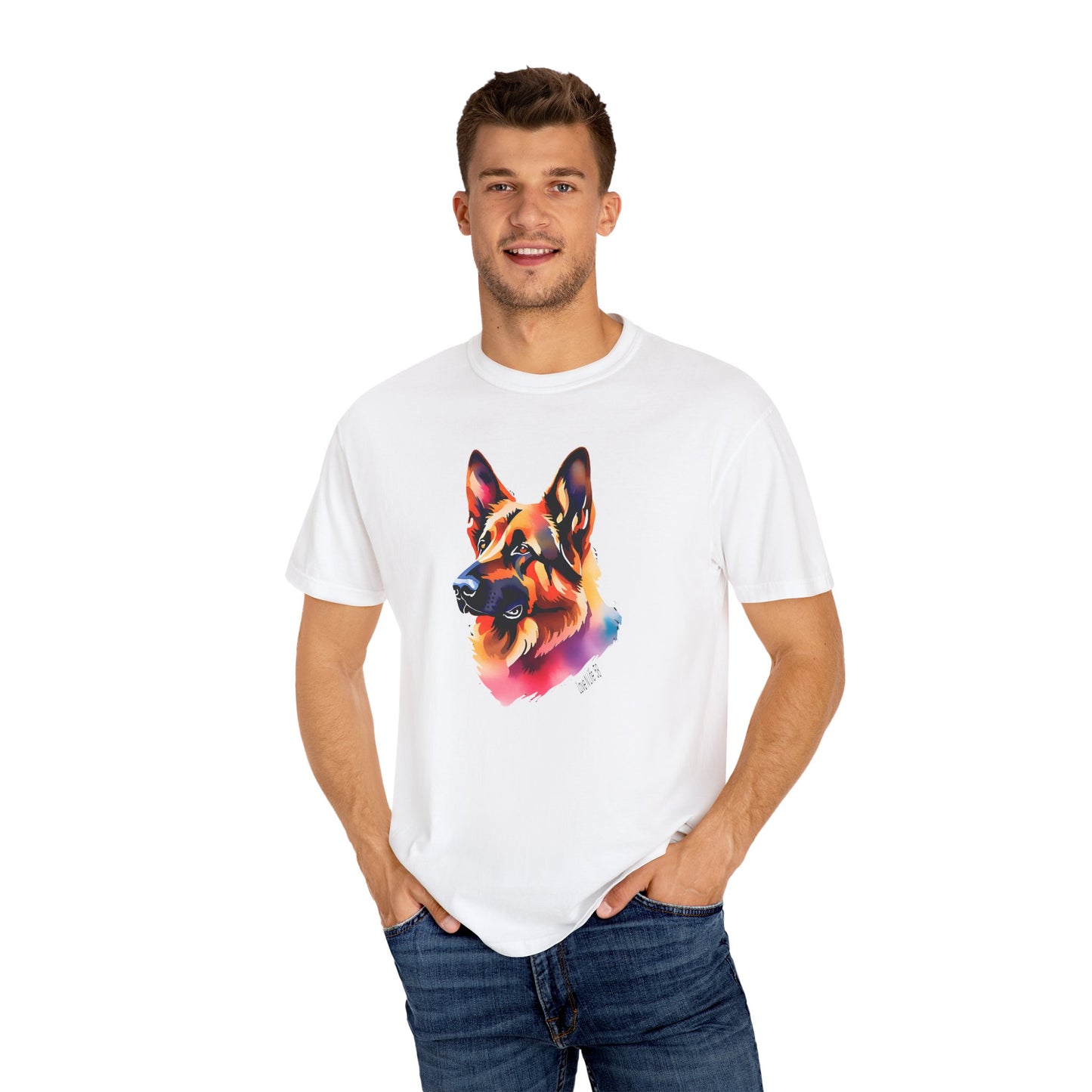 Colorful German Shepherd Tee - Comfort Colors