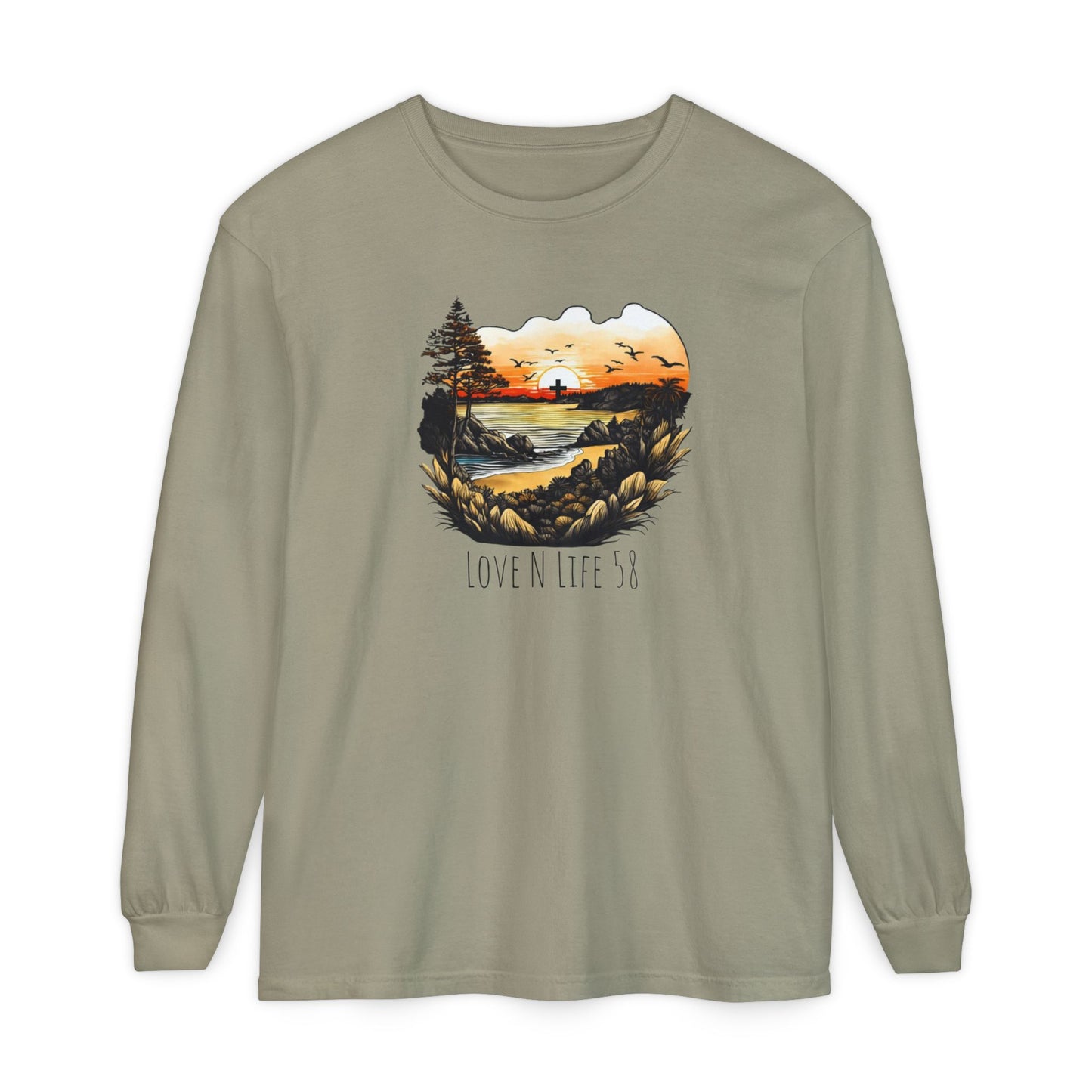 Sunset Cross - Comfort Colors Long Sleeve
