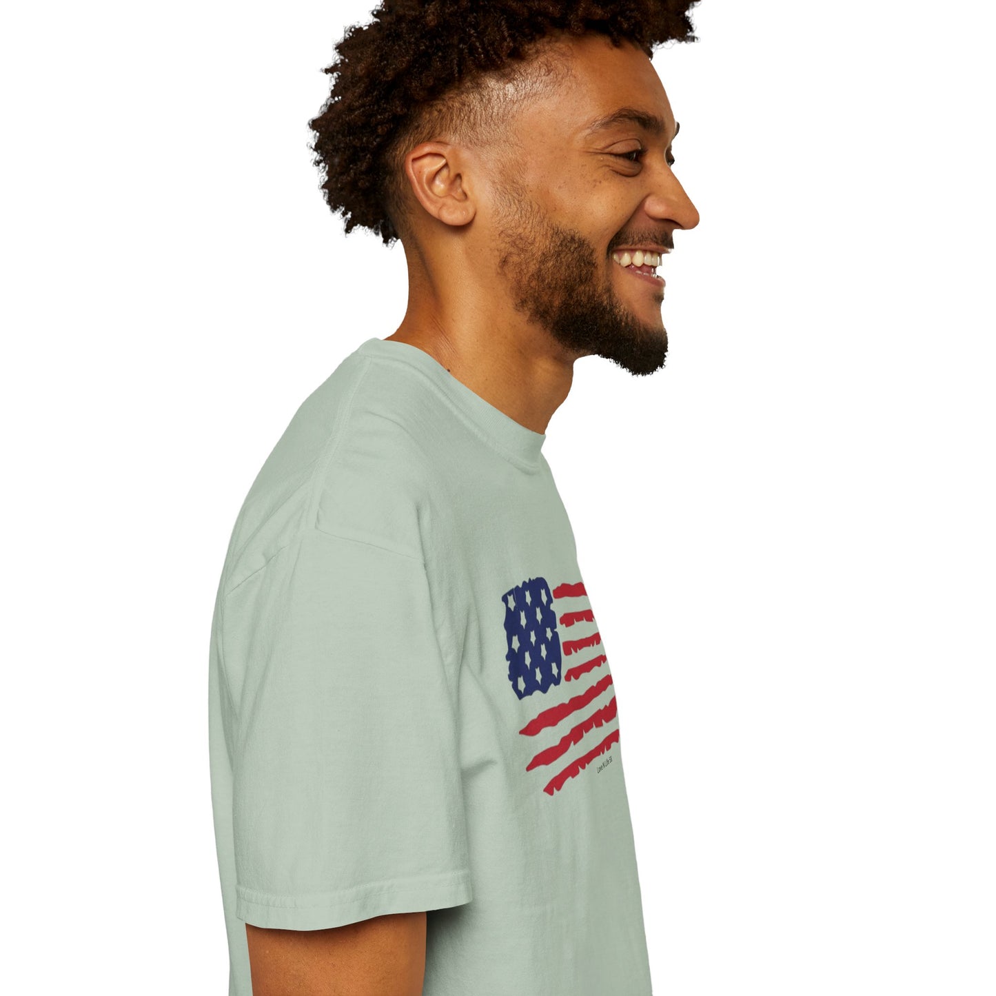 Patriotic Flag Love USA Tee - Comfort Colors