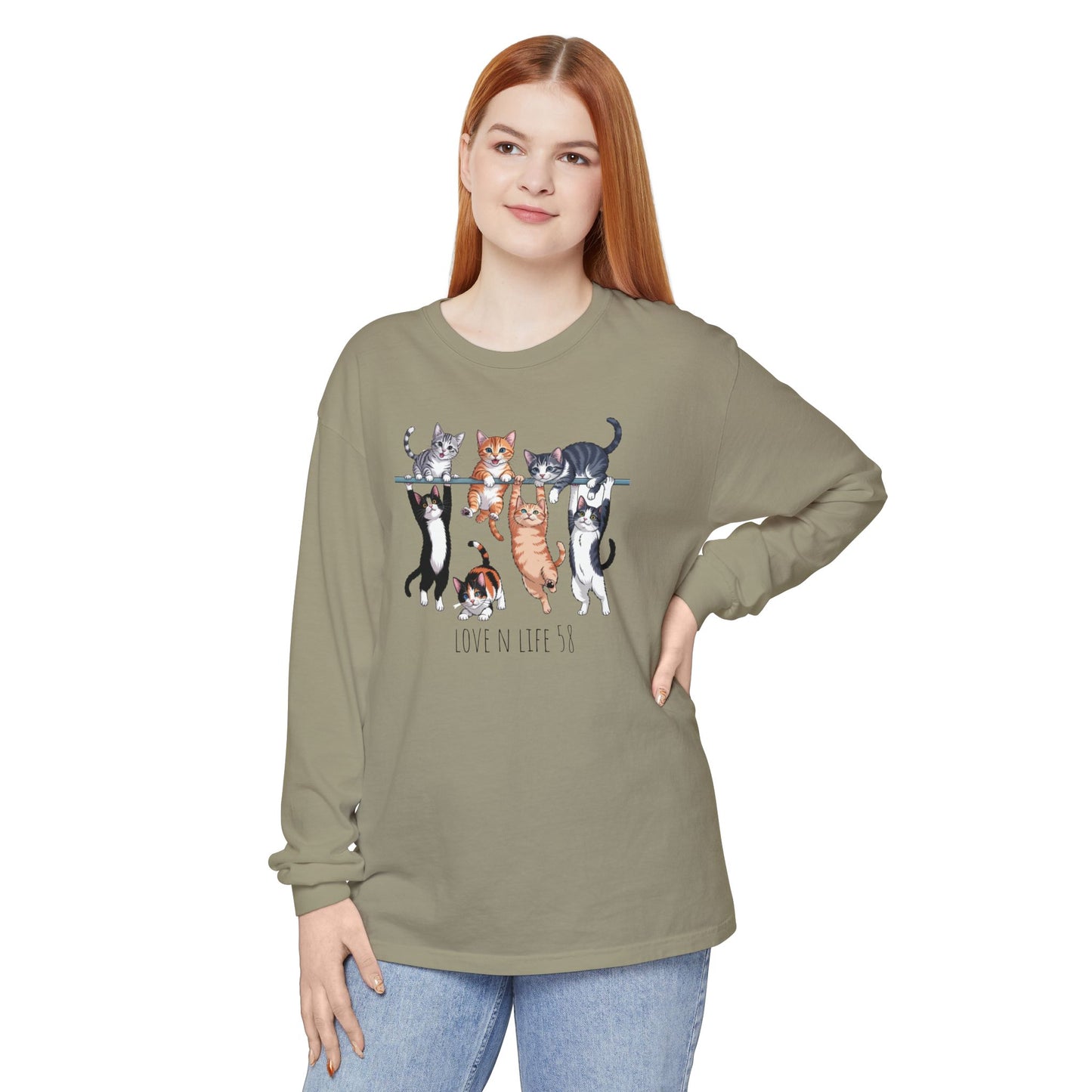 Cat Lovers Tee Long Sleeve - Comfort Colors
