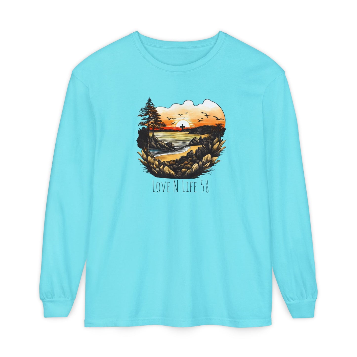 Sunset Cross - Comfort Colors Long Sleeve