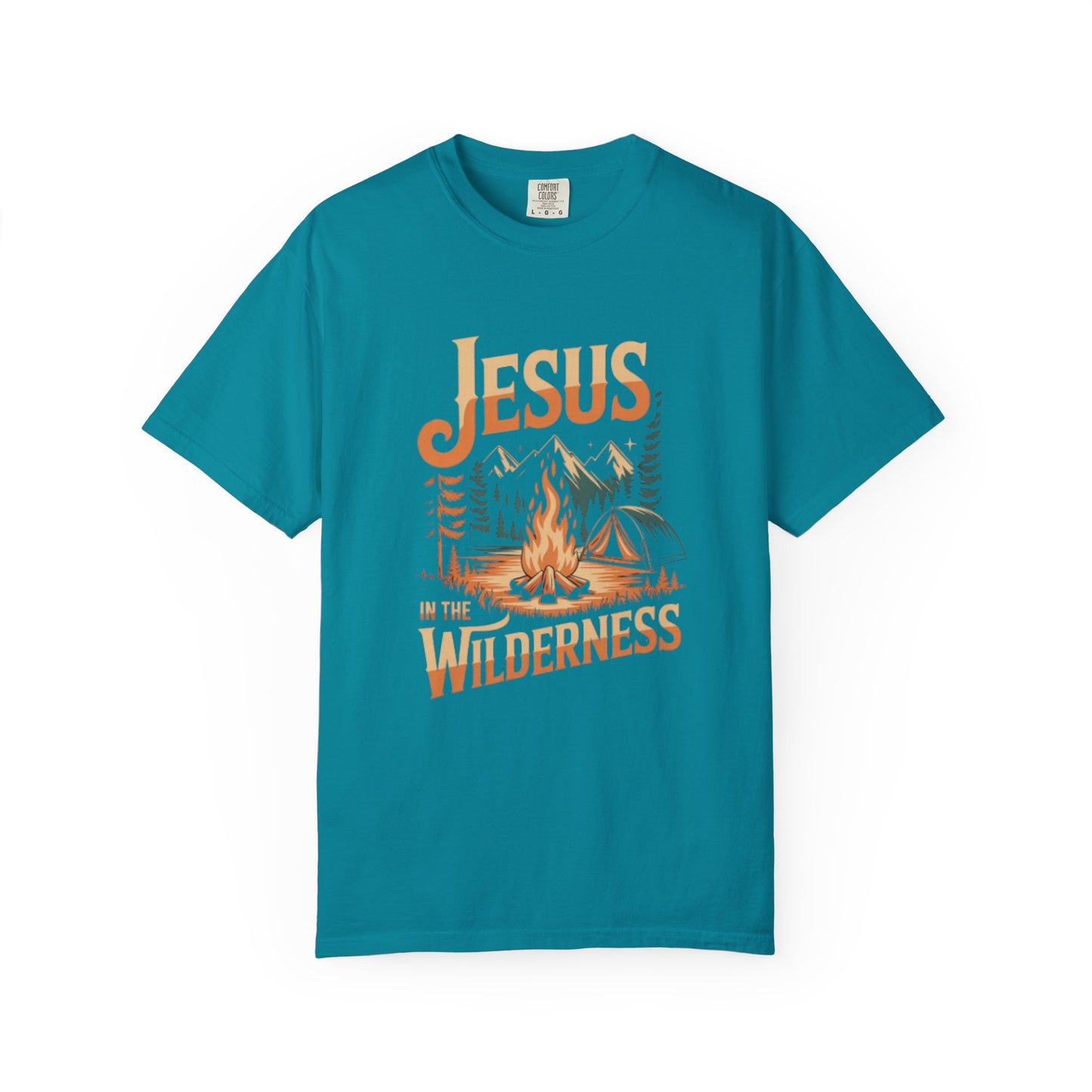 Jesus in the Wilderness Short Sleeve Tee — Faith Camping Graphic Tee