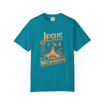 Jesus in the Wilderness Short Sleeve Tee — Faith Camping Graphic Tee