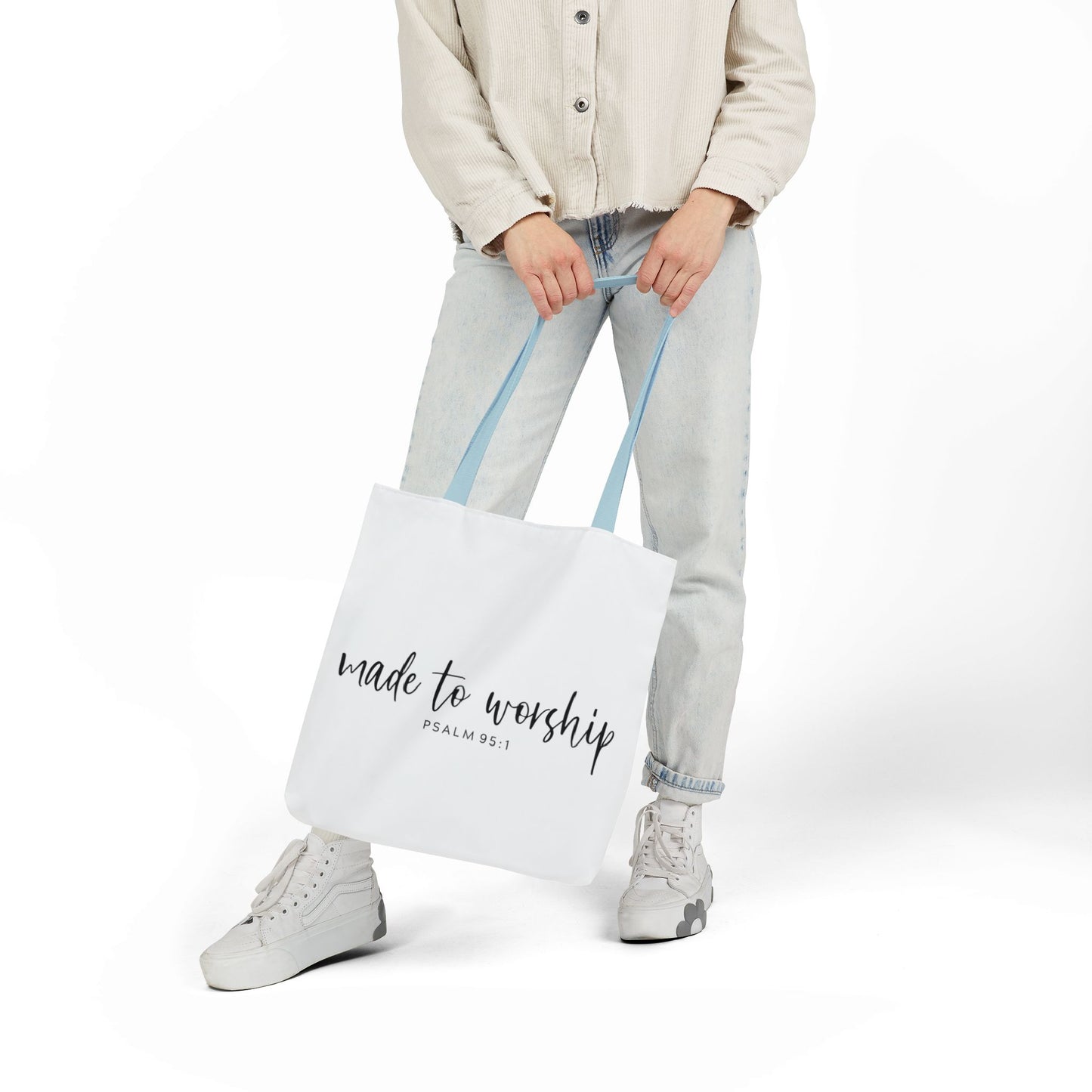 Inspirational Canvas Tote Bag - Faithful Design, Jesus Quote