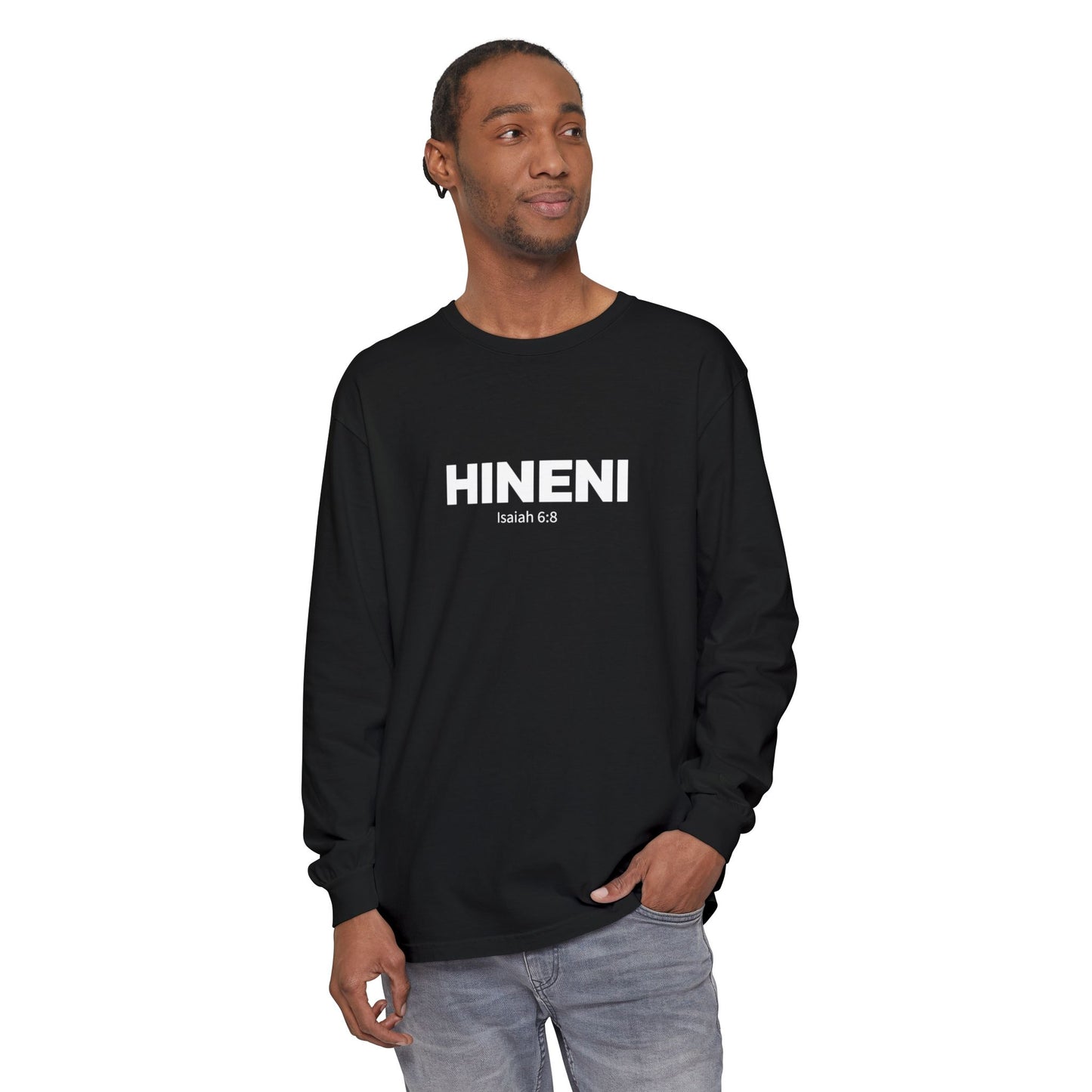HINENI Isaiah 6: 8 Long Sleeve T-Shirt - Comfort Colors