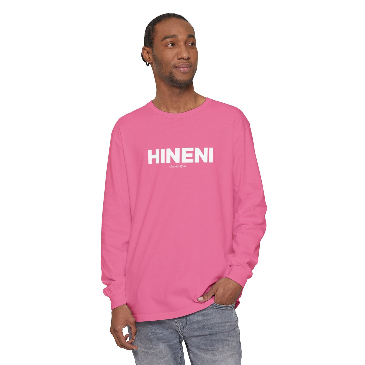 Hineni Charlie Kirk Here I am Lord Long Sleeve Tee - Comfort Colors