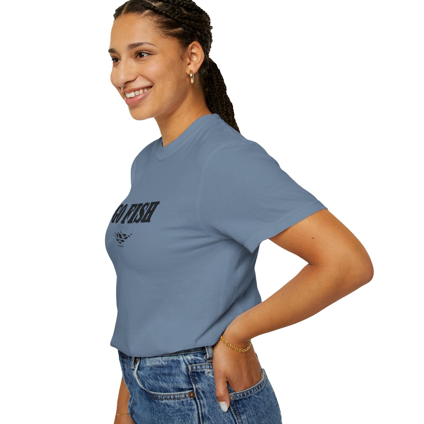 “GO FISH” Mathew 4:19 Tee - Comfort Colors