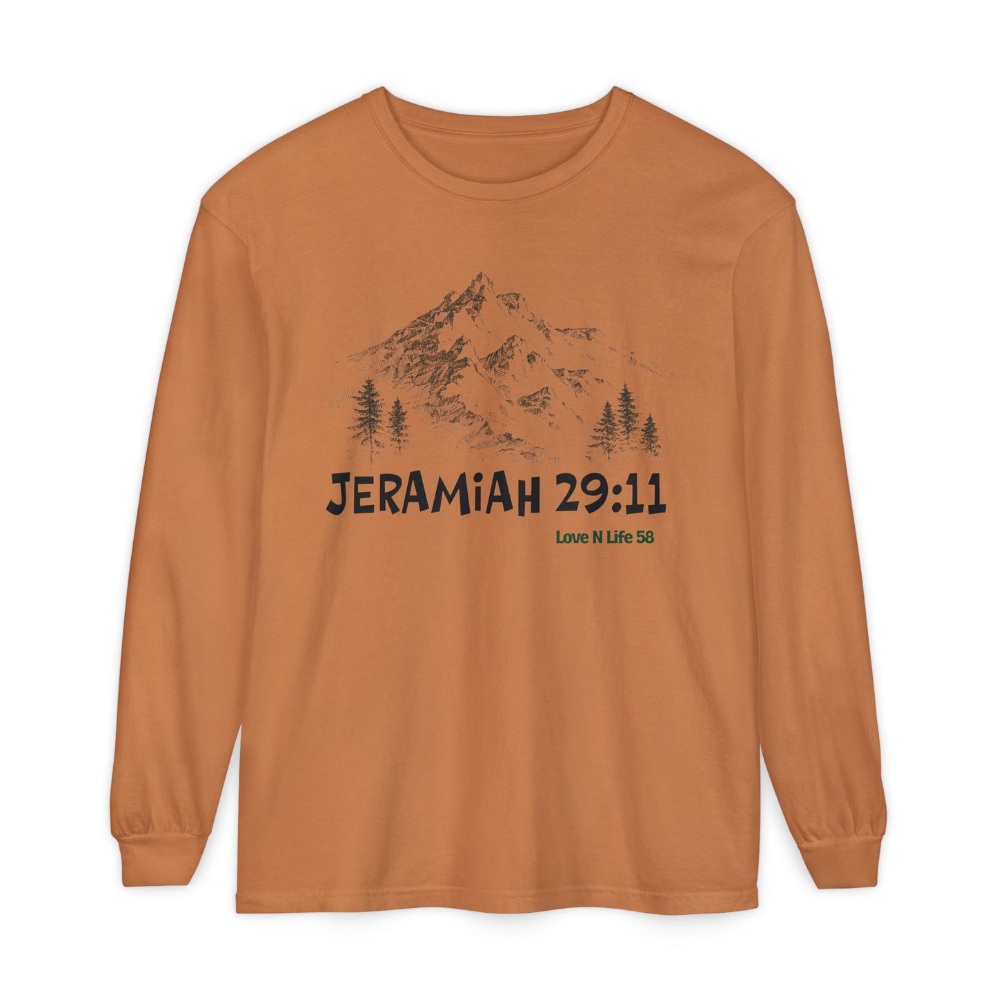 Jeremiah 29:11 Mountain Scene Long Sleeve Tee